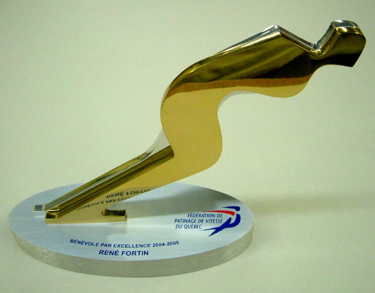 Trophée - Aluminium et laiton - Fédération de patinage du Québec