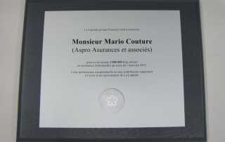 Plaque commémorative – Aluminium imprimé – La Capitale